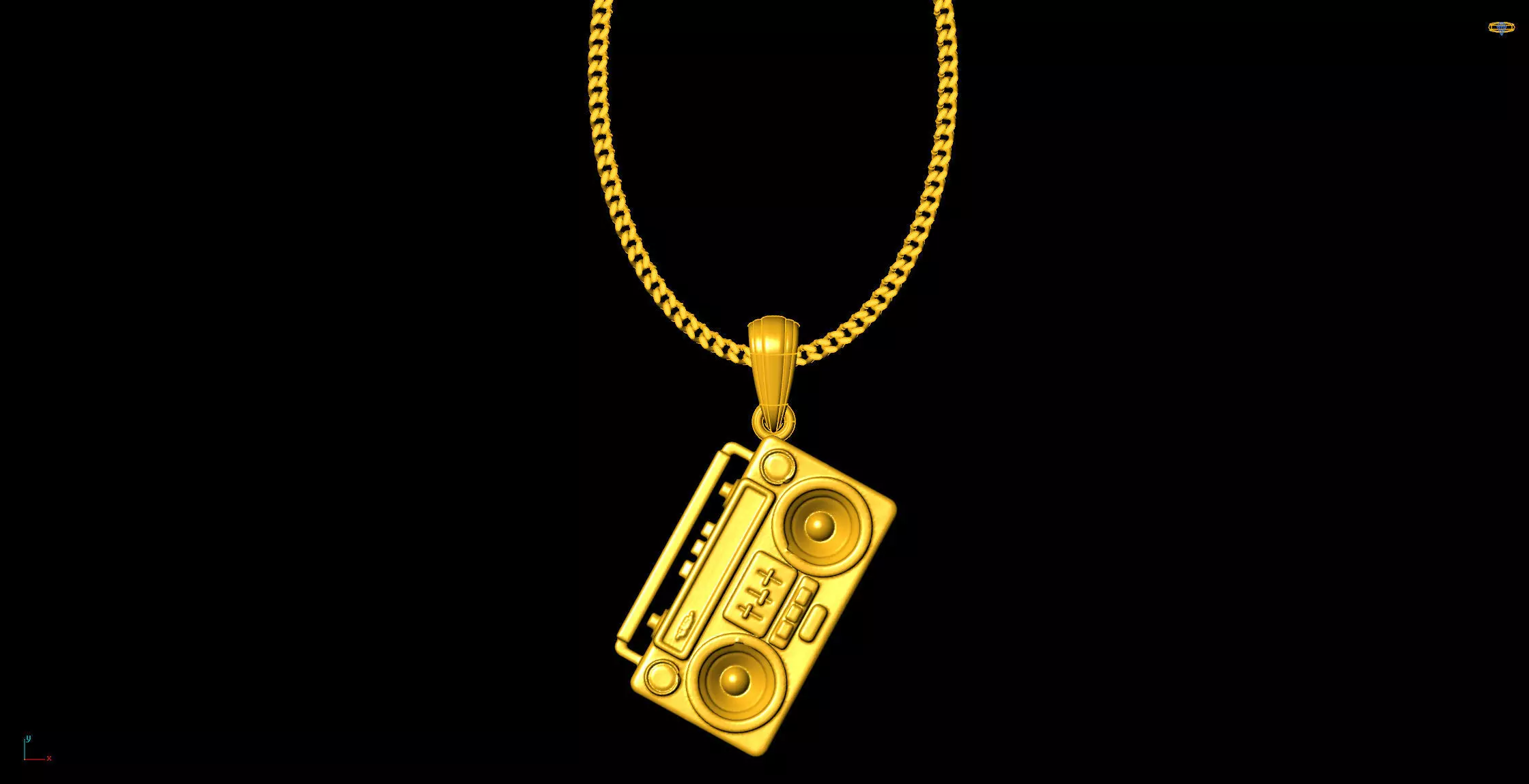 Radio tape pendant charms - one inch pendant 3D print model