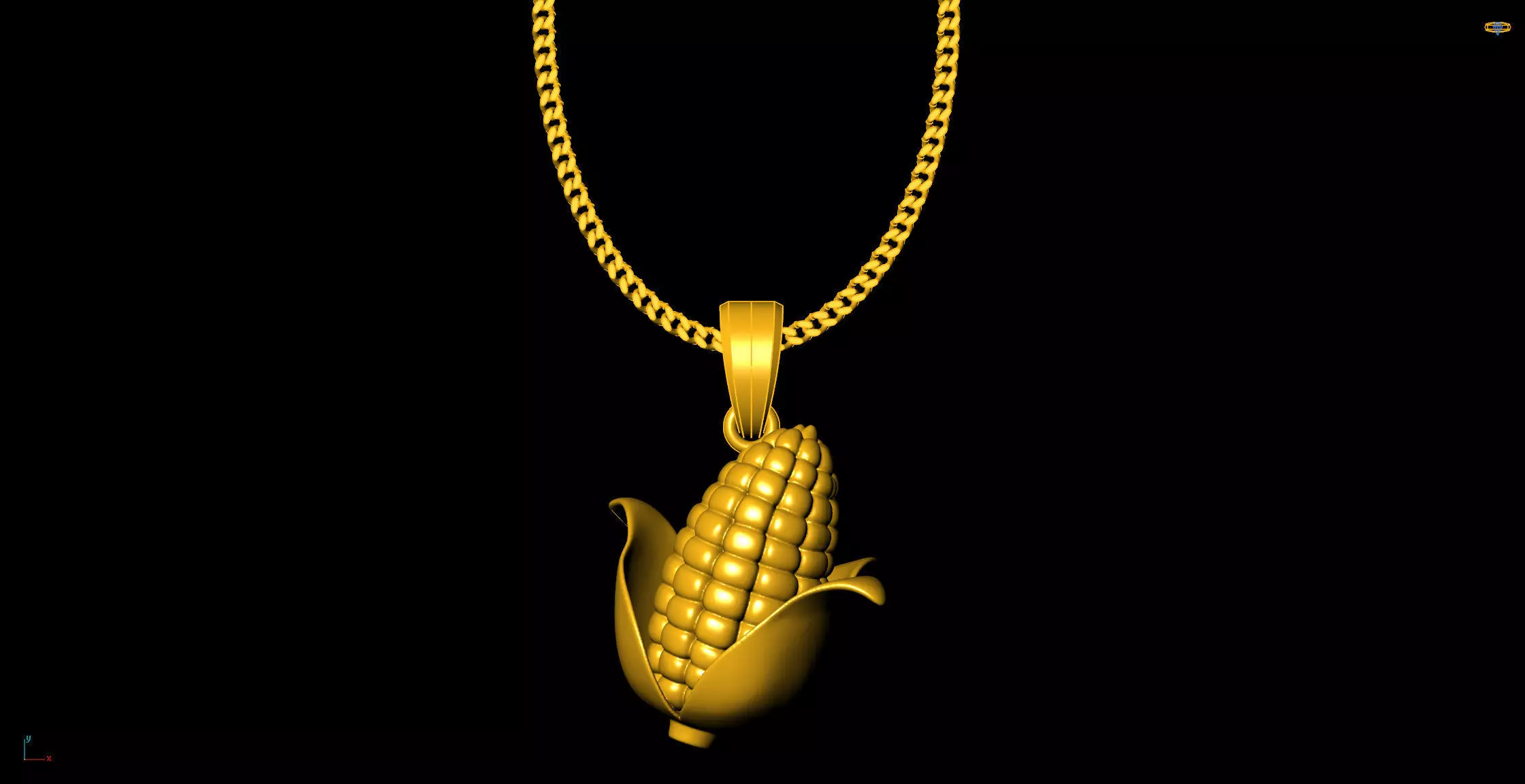 Corn pendant charms - one inch pendant 3D print model