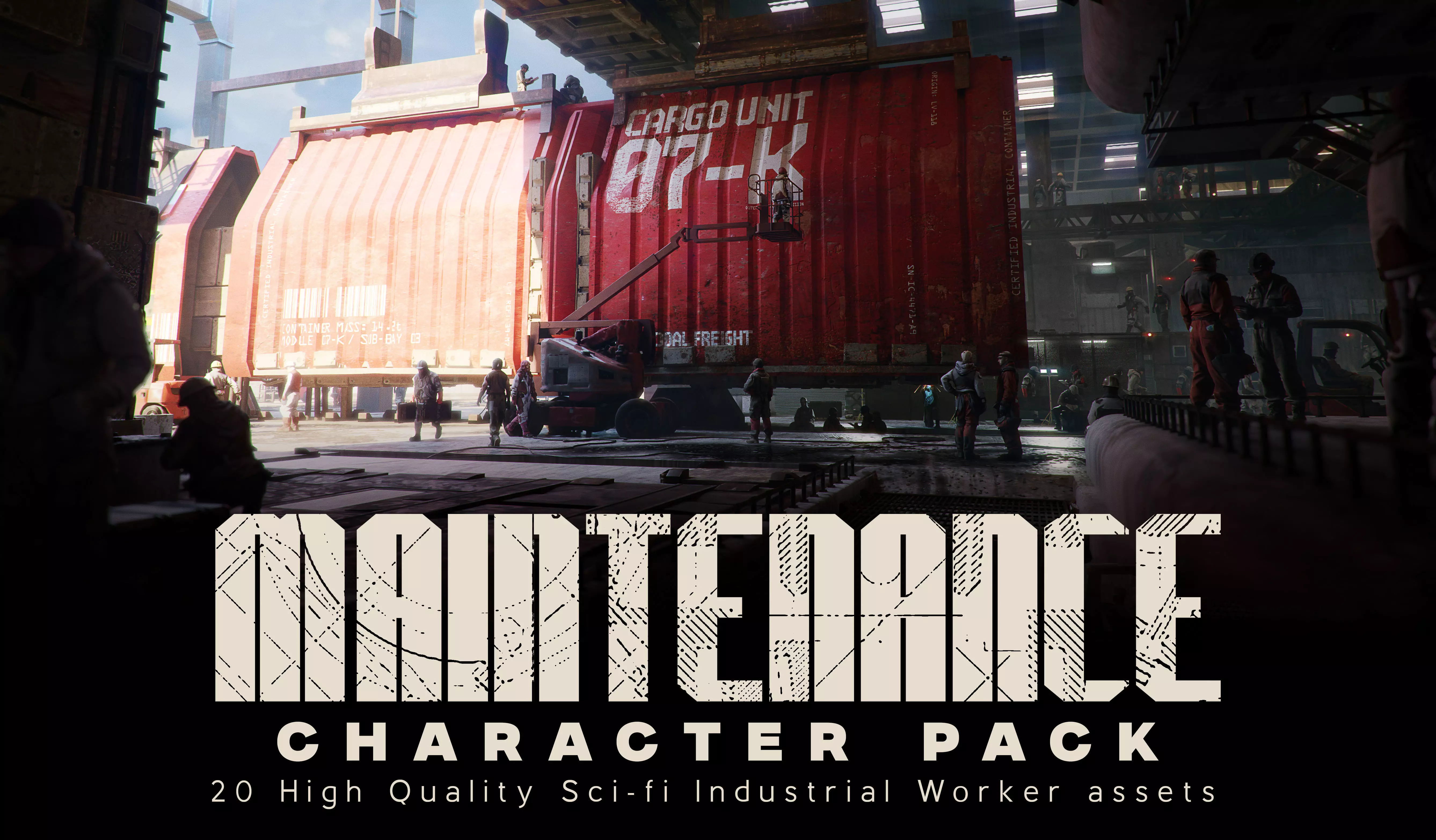 Sci-fi Maintenance Crew Modular Character Asset Pack 3D model