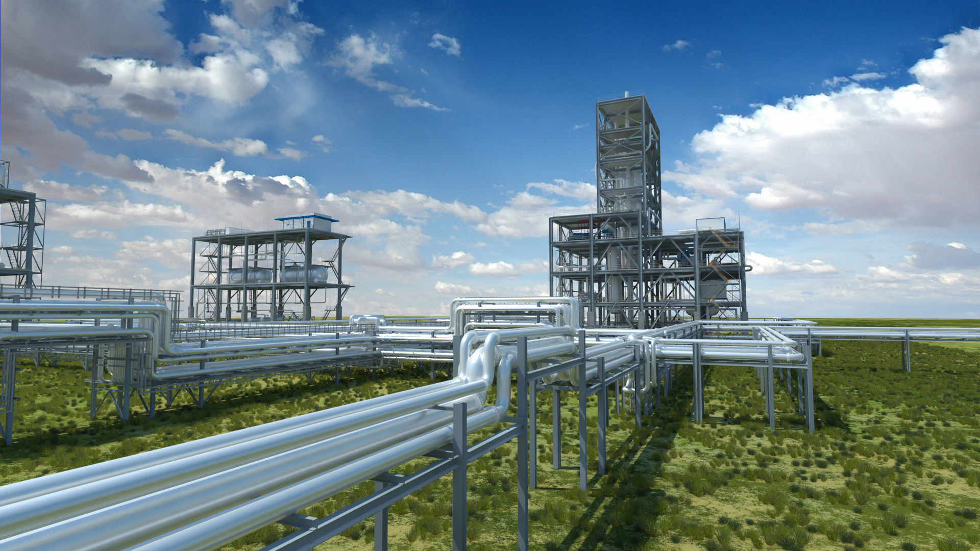 Industrial factory environment pipeline 3D model_7