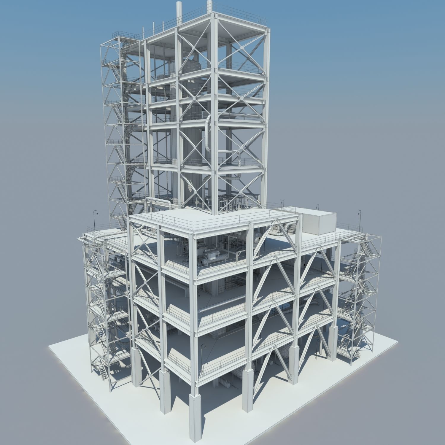 Industrial factory environment pipeline 3D model_14