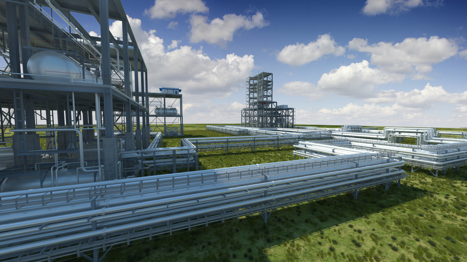 Industrial factory environment pipeline 3D model_8