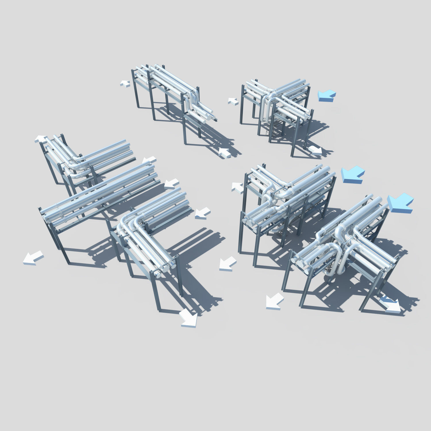 Industrial factory environment pipeline 3D model_5