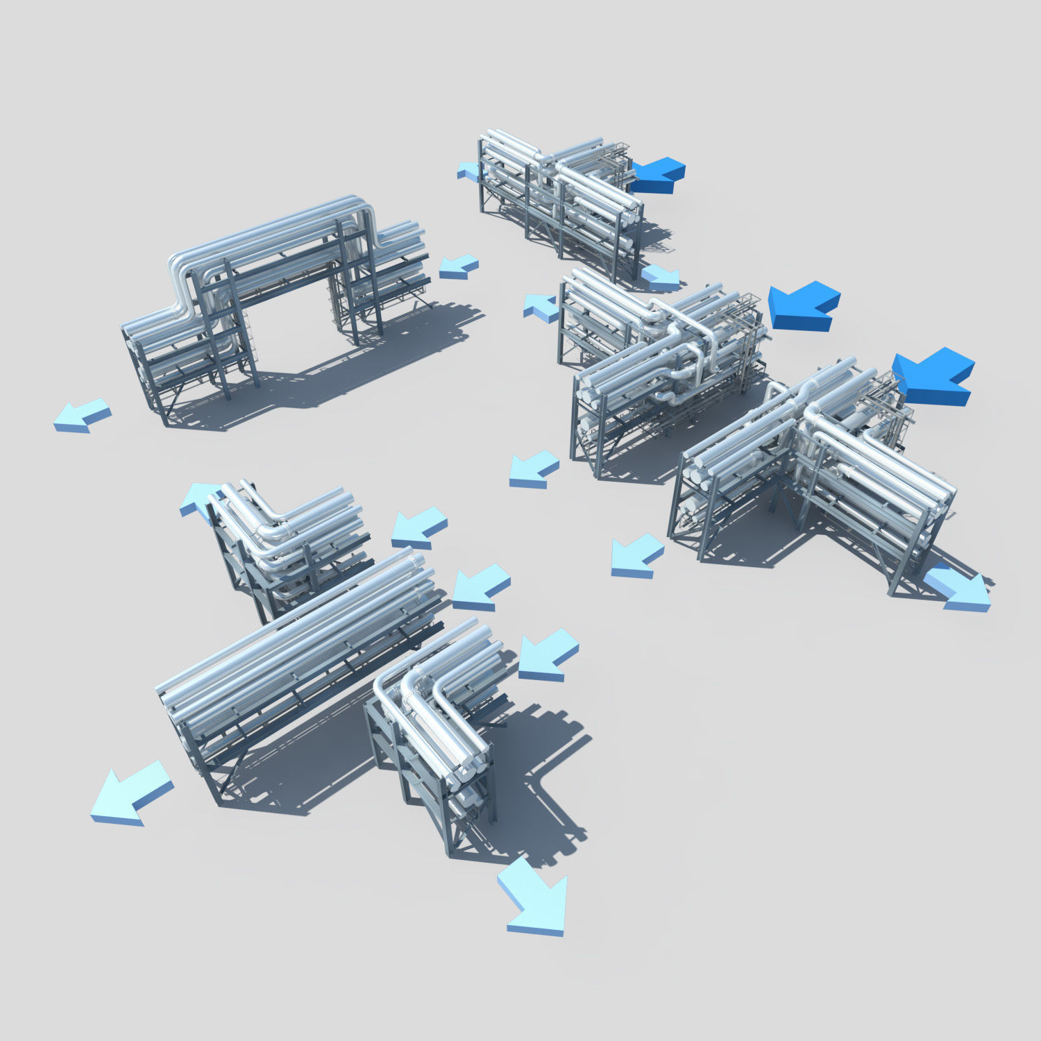Industrial factory environment pipeline 3D model_4