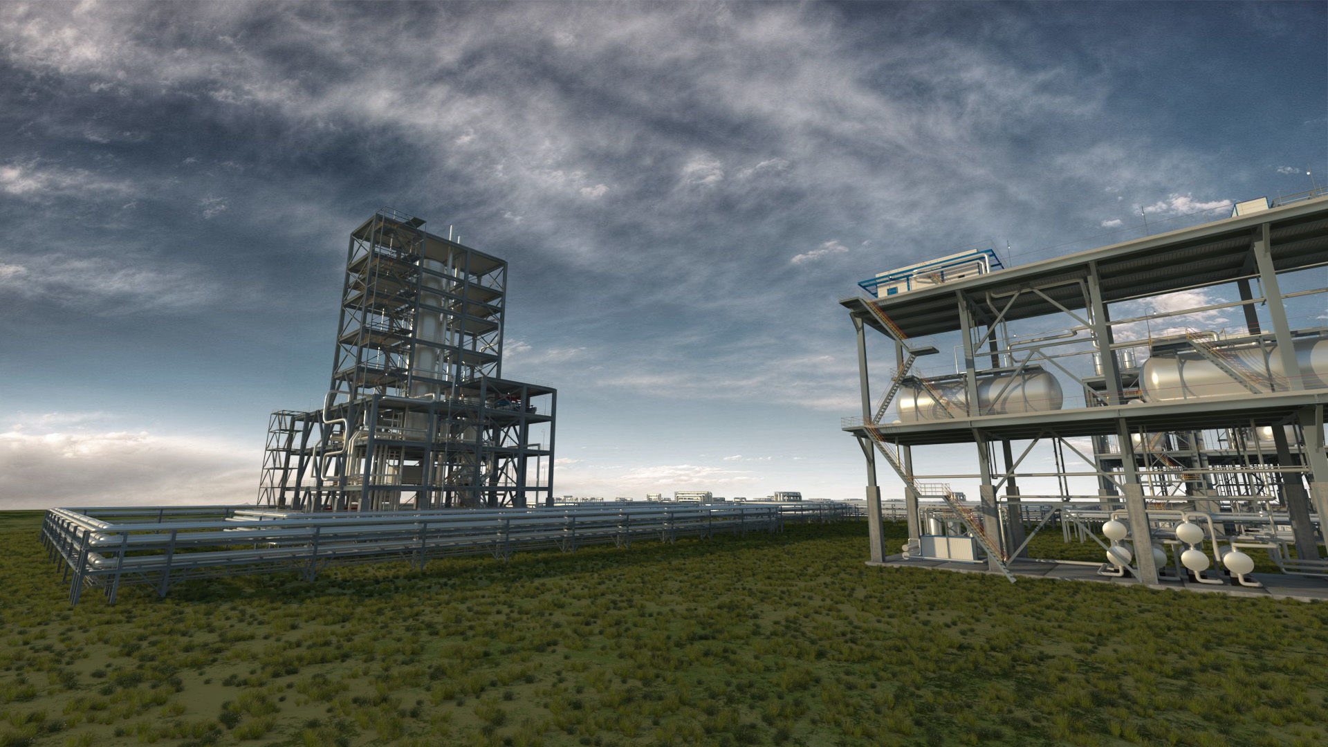 Industrial factory environment pipeline 3D model_9