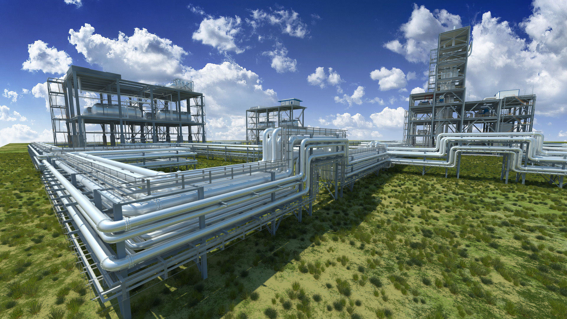 Industrial factory environment pipeline 3D model_12