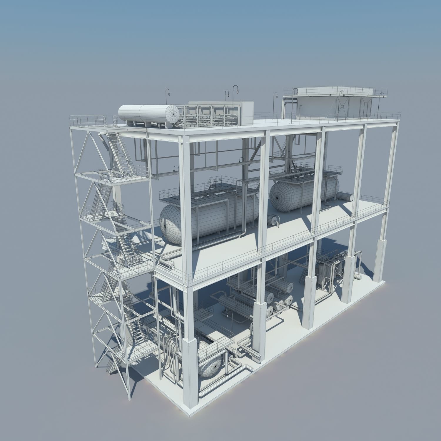 Industrial factory environment pipeline 3D model_13