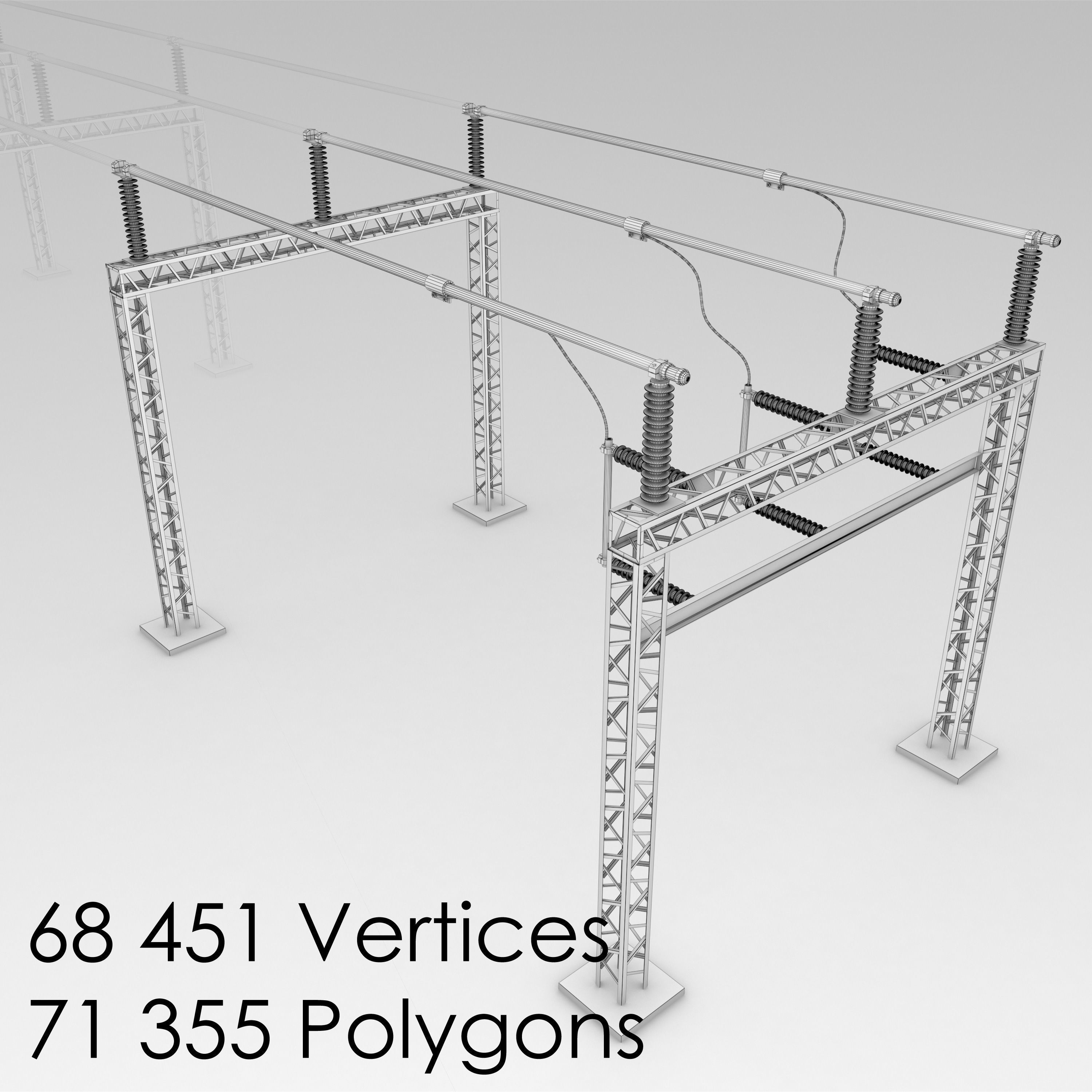 Electrical substation pack 3D model_2