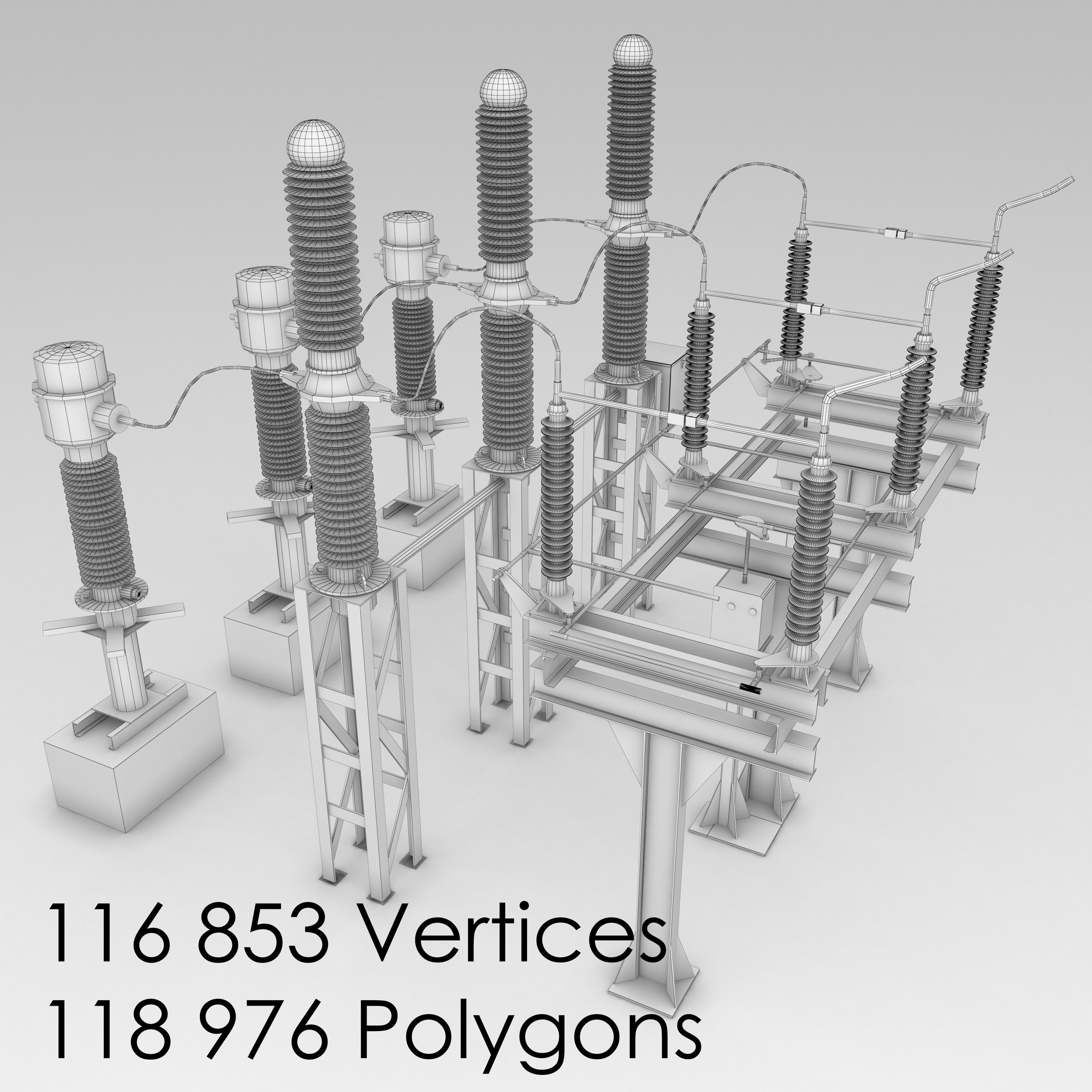Electrical substation pack 3D model_9