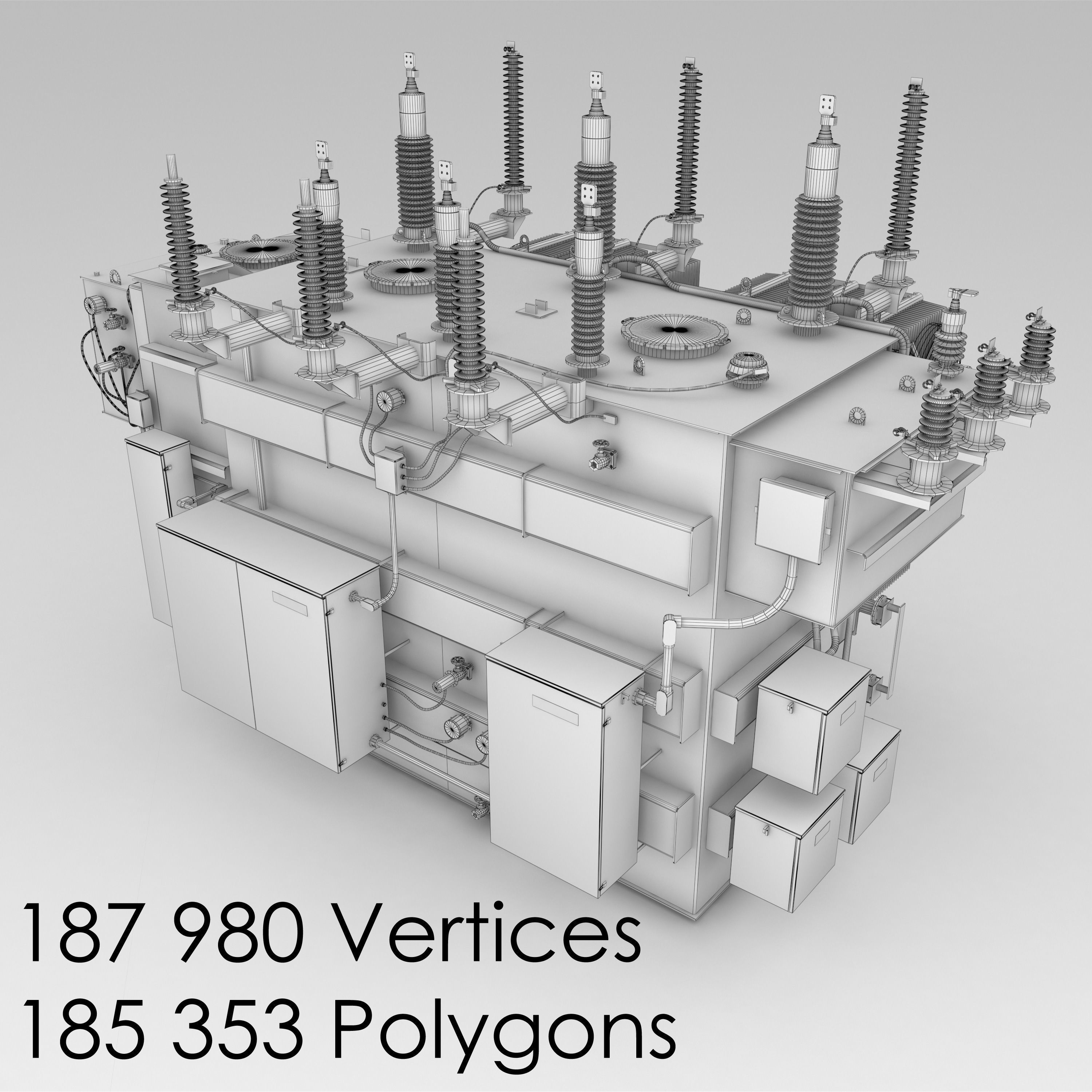 Electrical substation pack 3D model_3