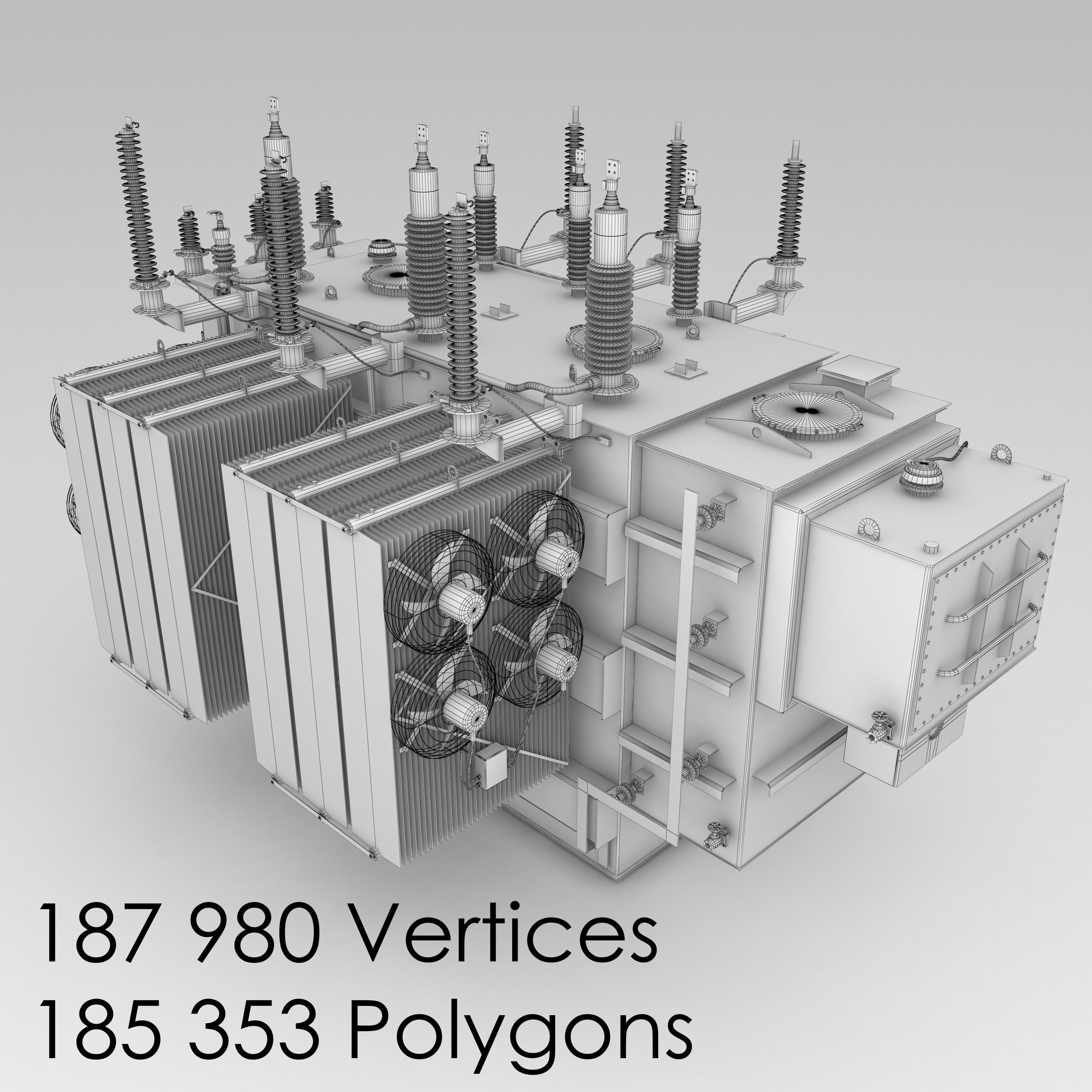 Electrical substation pack 3D model_0