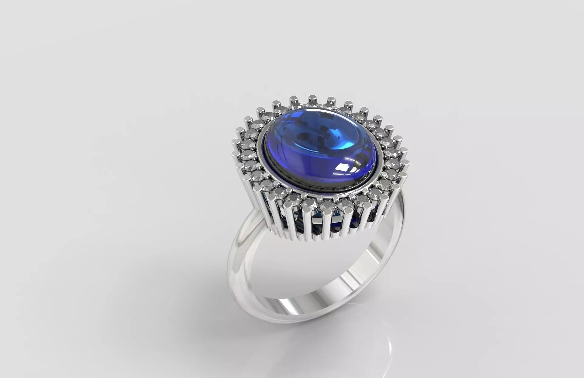 Gemstone Ring 1 3D print model_0