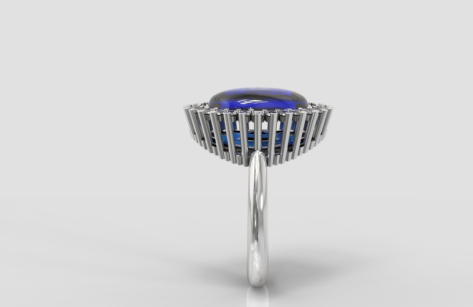 Gemstone Ring 1 3D print model_2