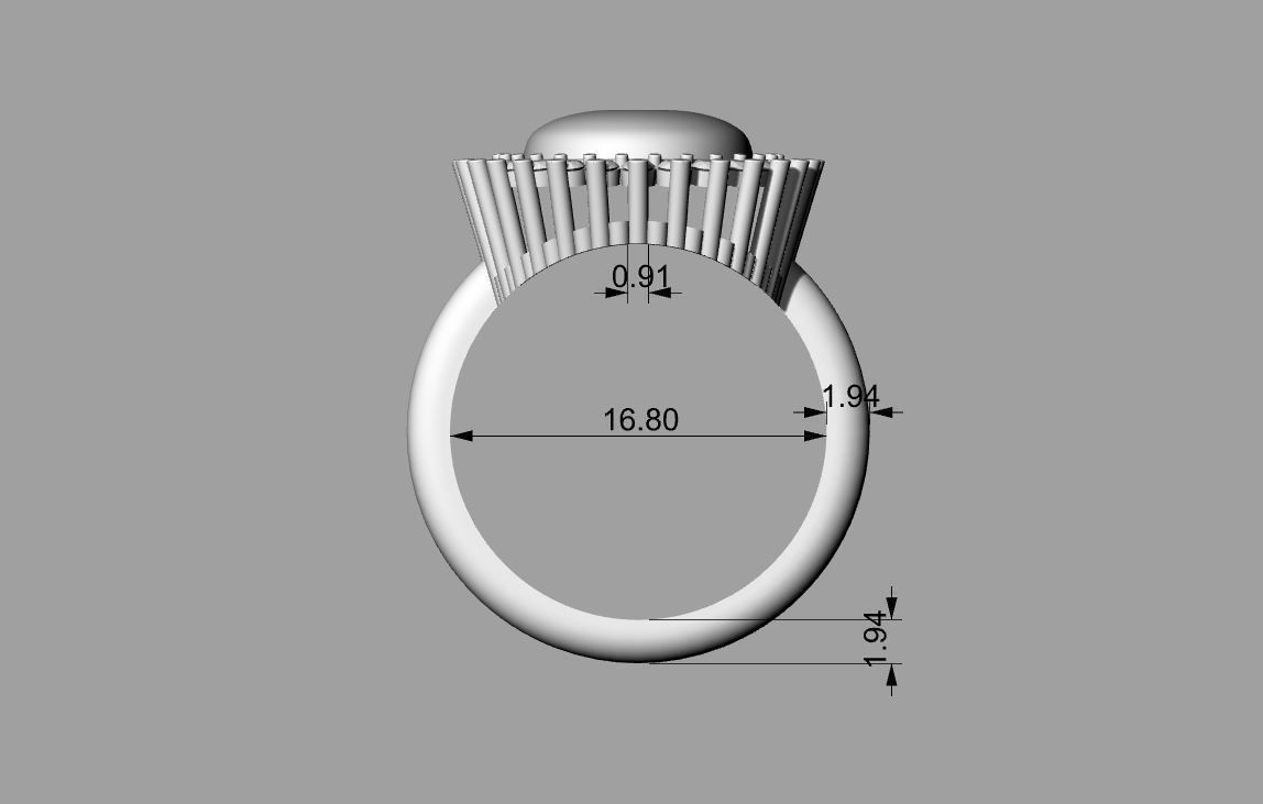 Gemstone Ring 1 3D print model_6