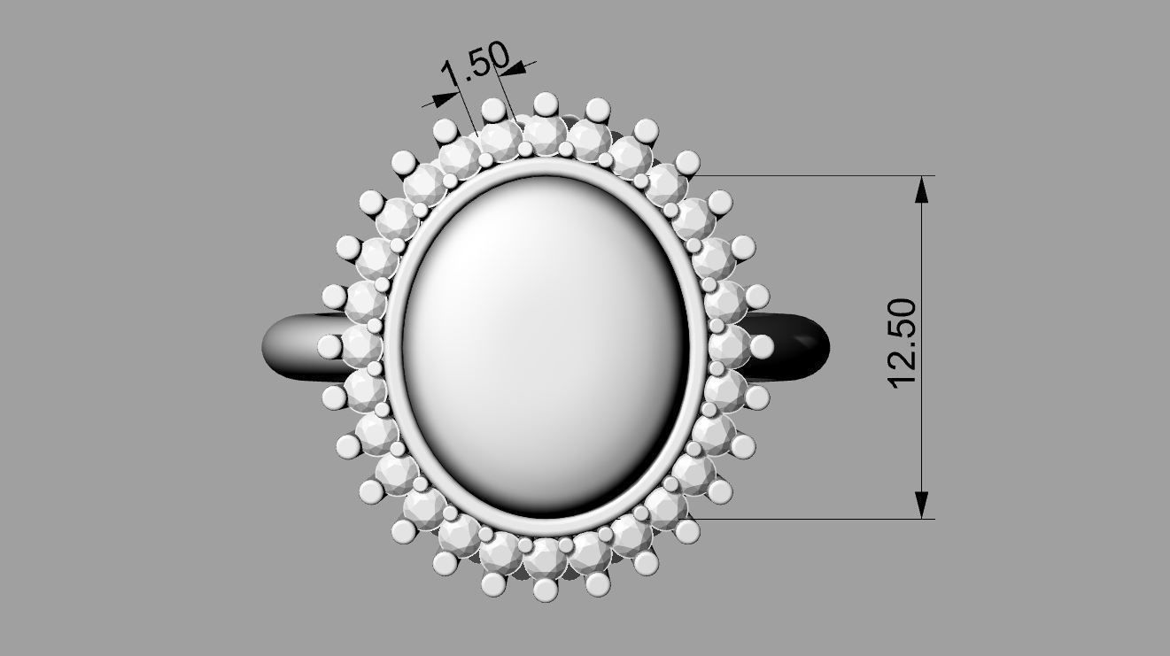 Gemstone Ring 1 3D print model_5