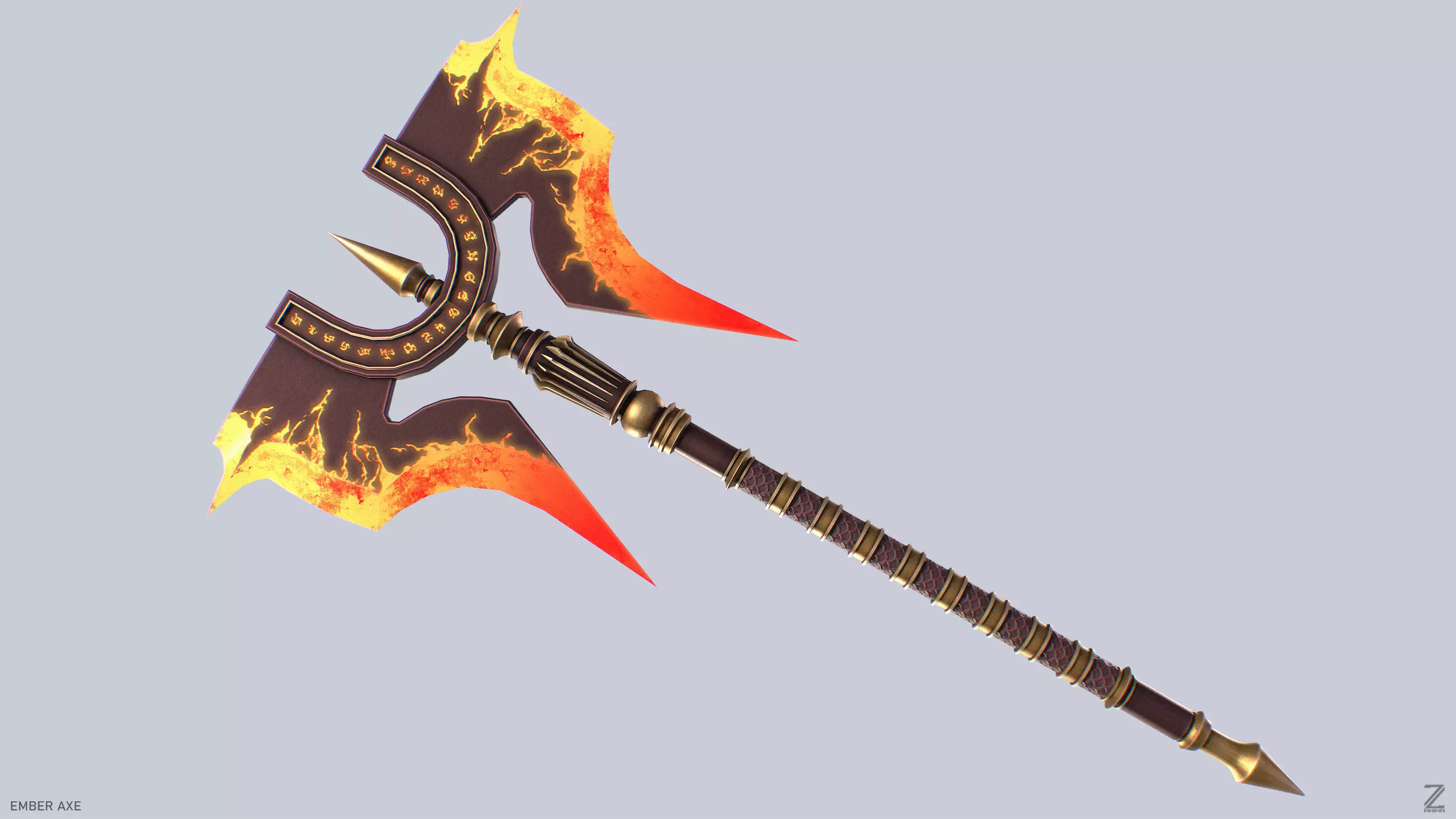 Ember axe Low-poly 3D model