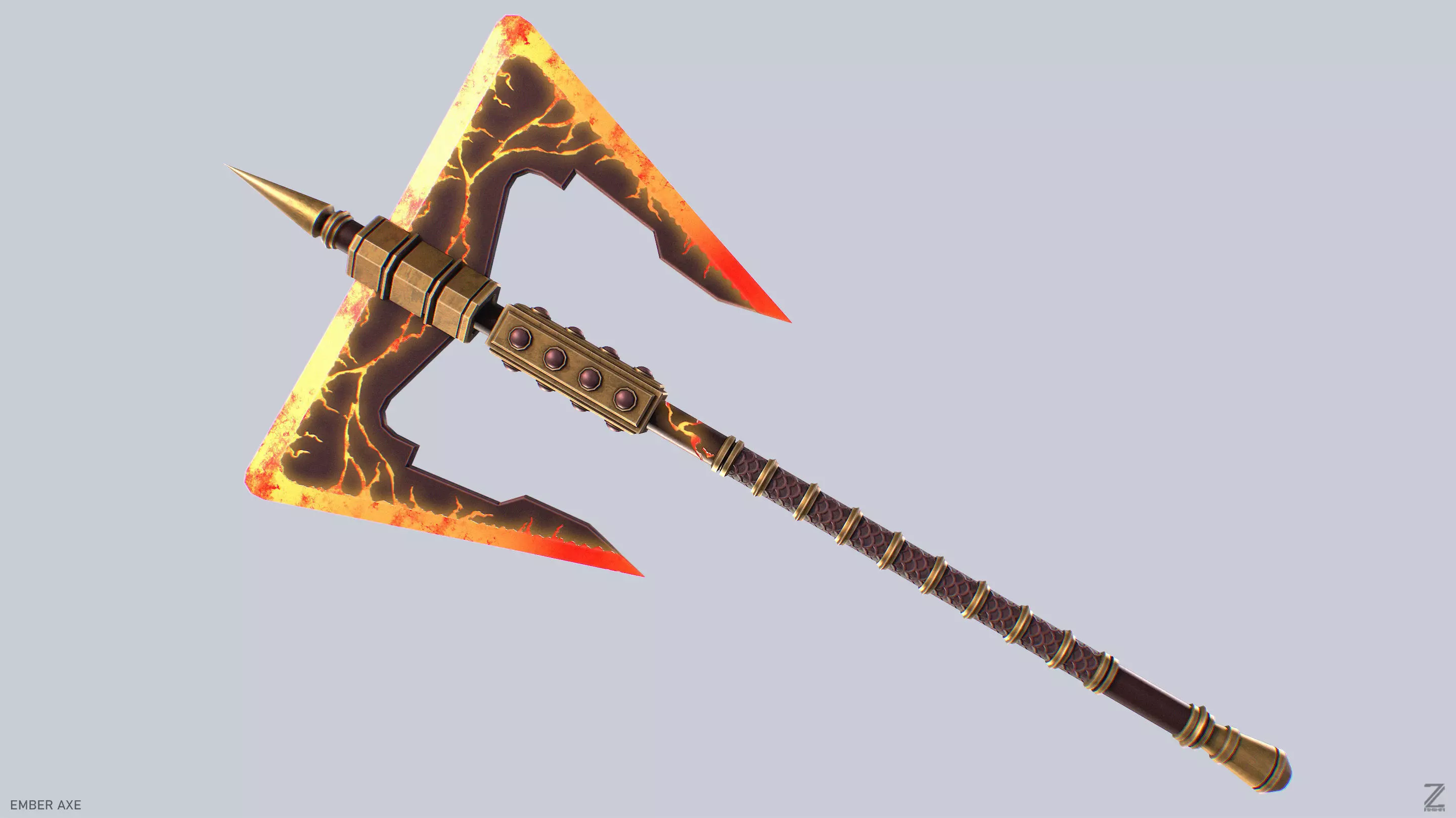 Ember axe Low-poly 3D model