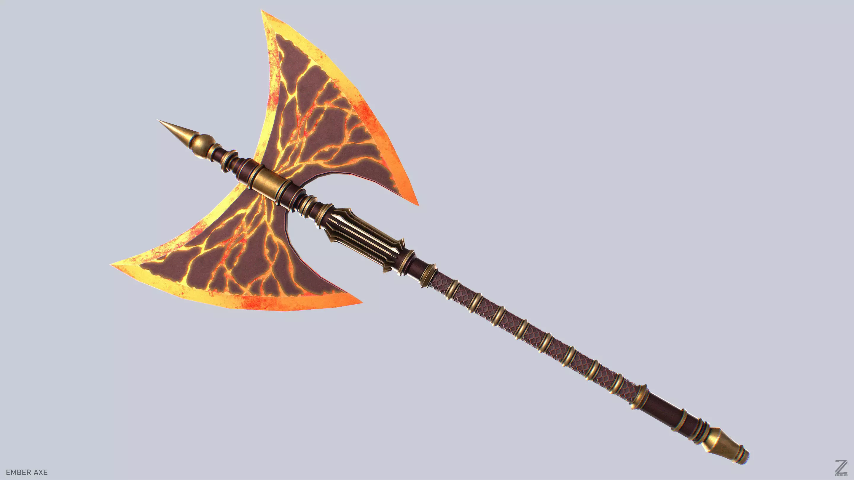 Ember axe Low-poly 3D model