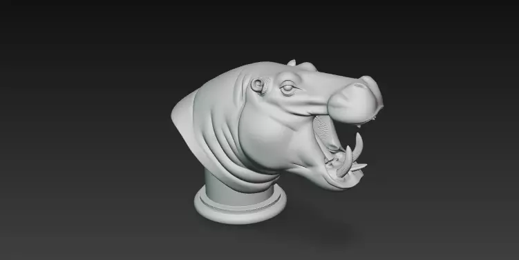 Hippopotamus Bust Printable Model 3D print model