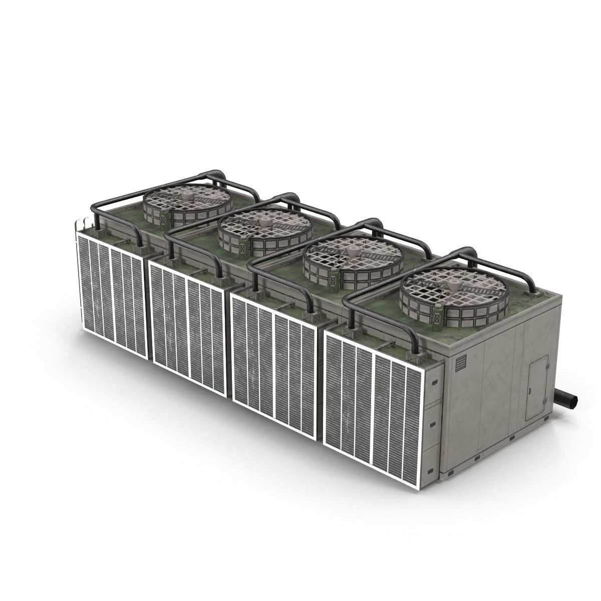 Rooftop Air Conditioner Unit Low-poly 3D model_10