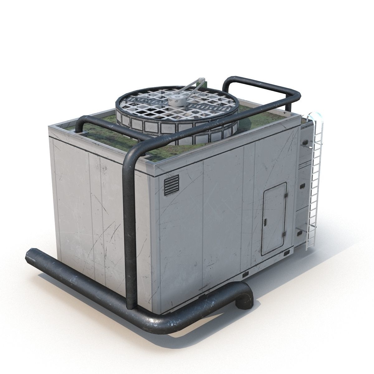 Rooftop Air Conditioner Unit Low-poly 3D model_2