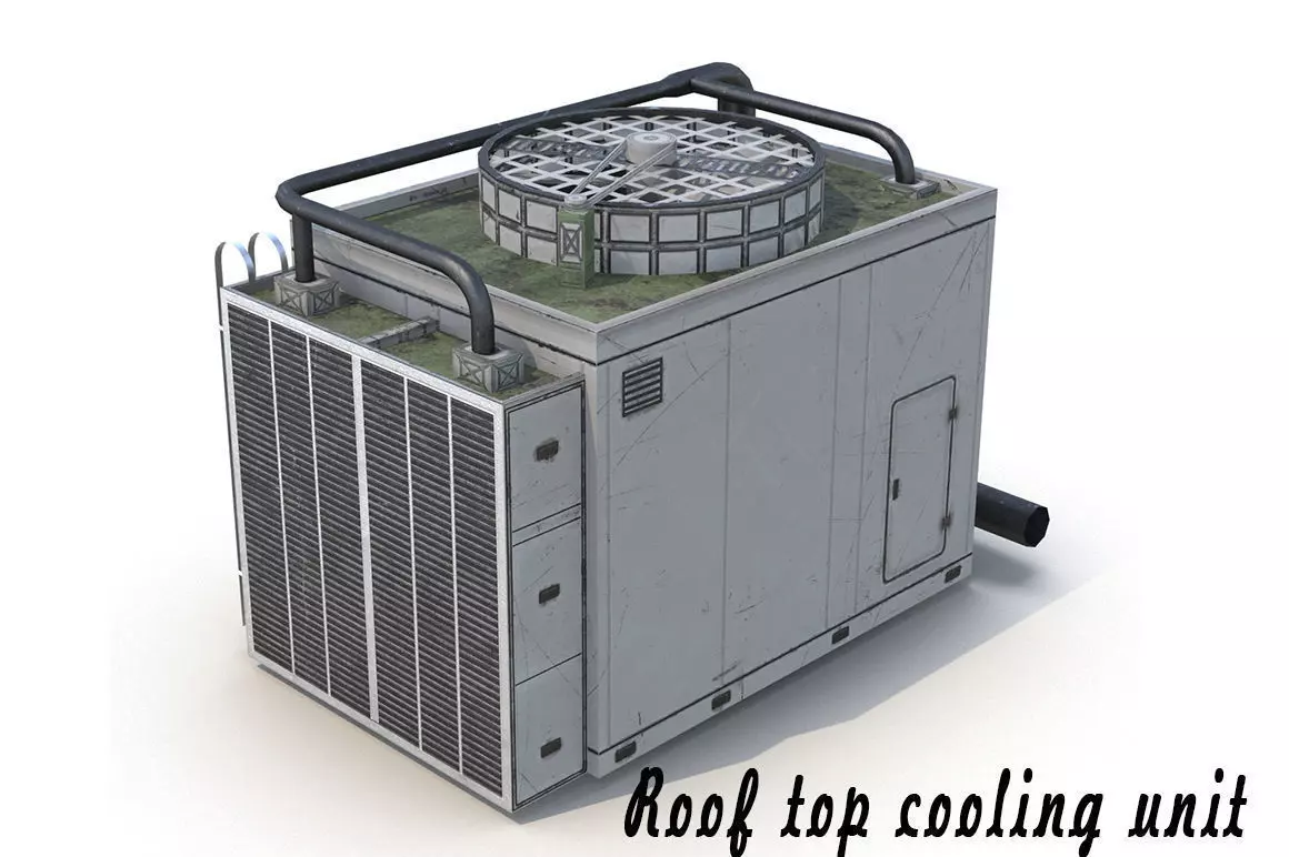 Rooftop Air Conditioner Unit Low-poly 3D model_0