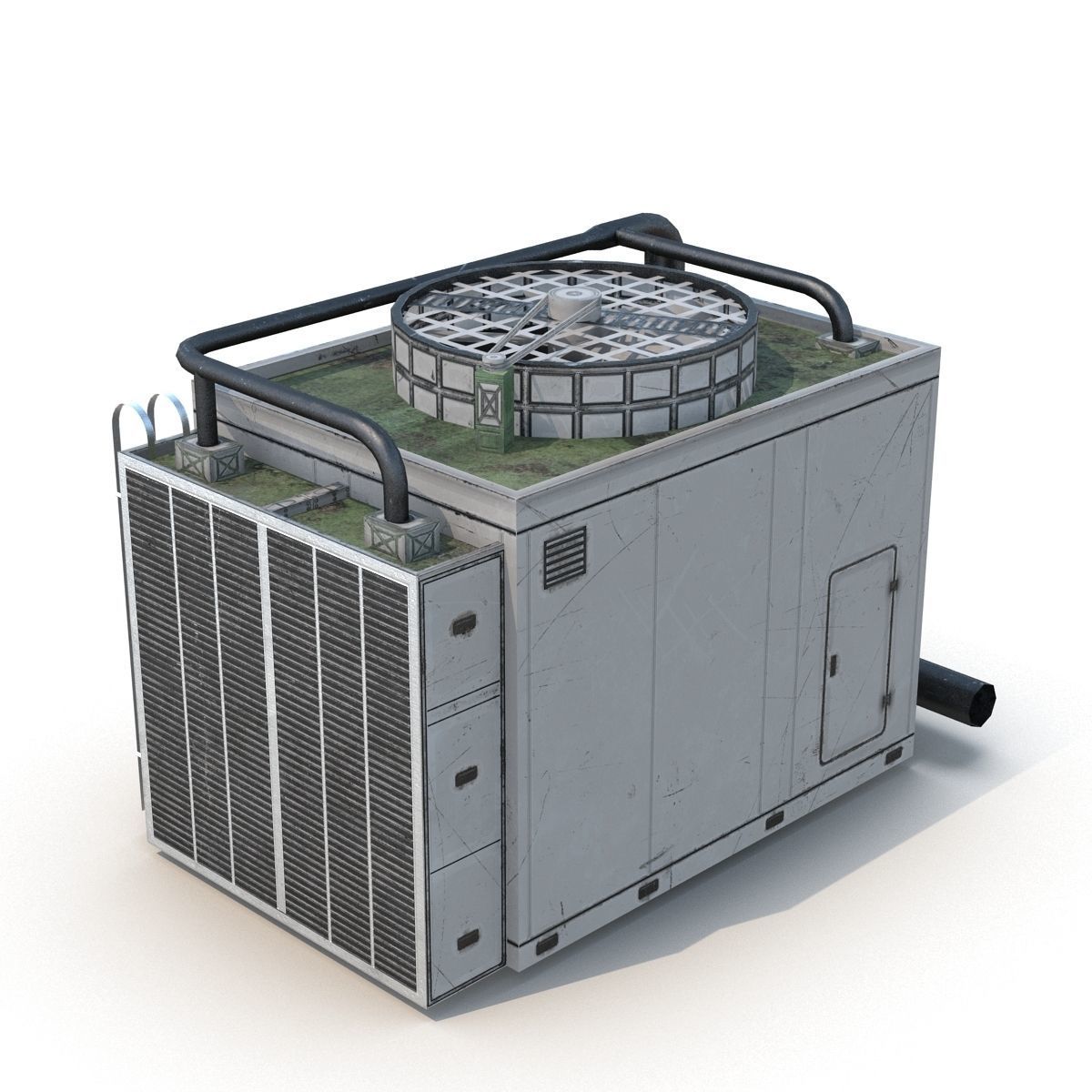 Rooftop Air Conditioner Unit Low-poly 3D model_1
