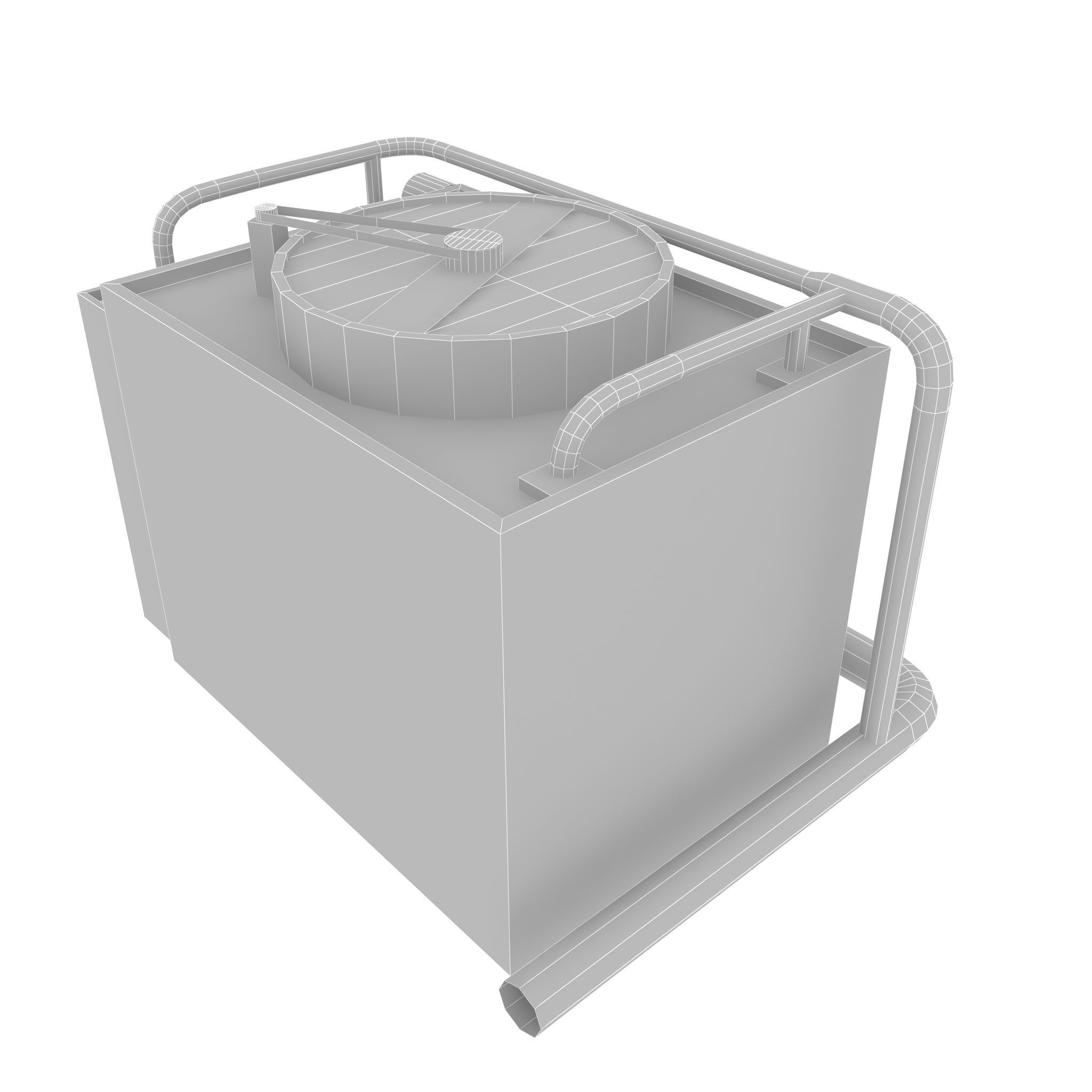Rooftop Air Conditioner Unit Low-poly 3D model_3