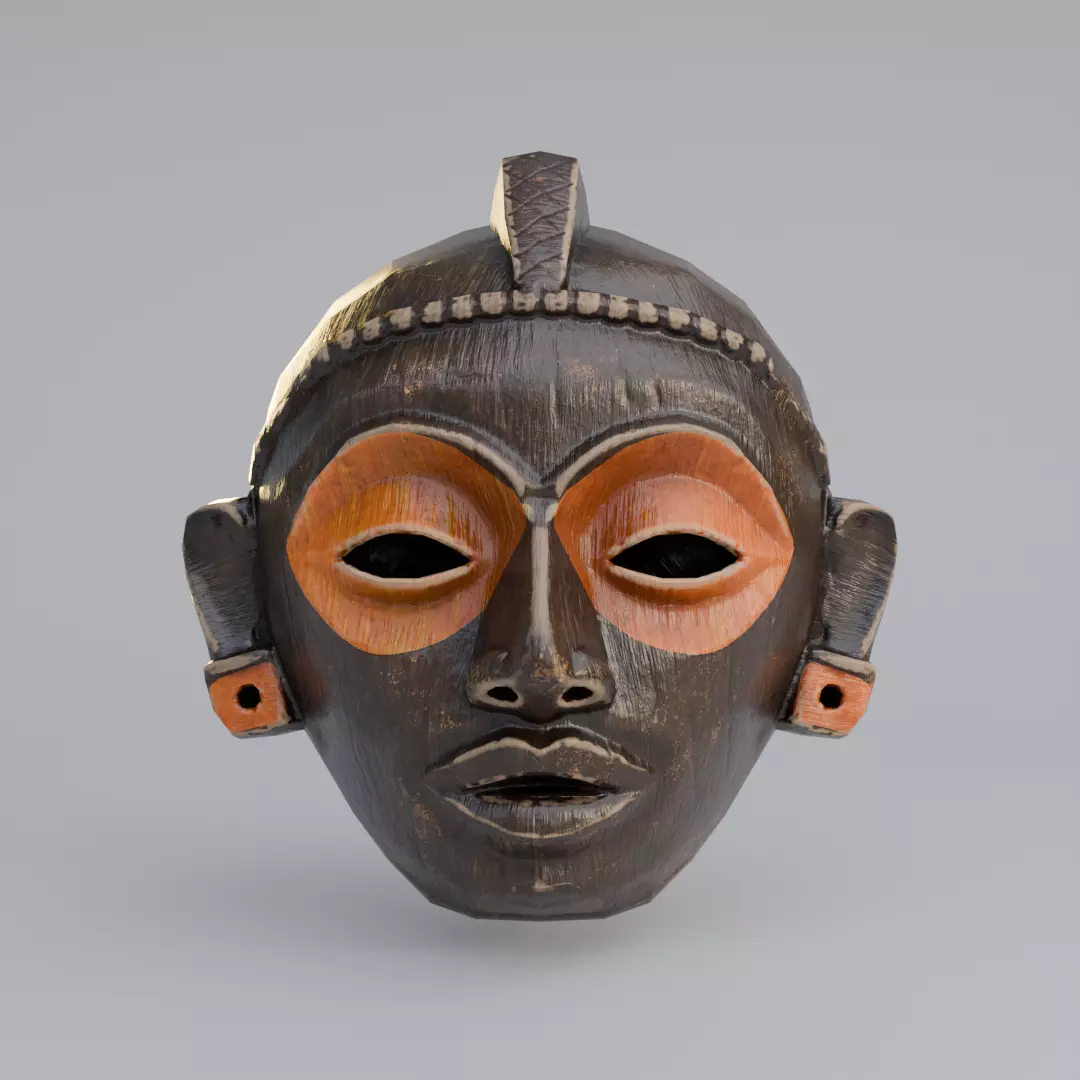 Yoruba Gelede Mask Low-poly 3D model