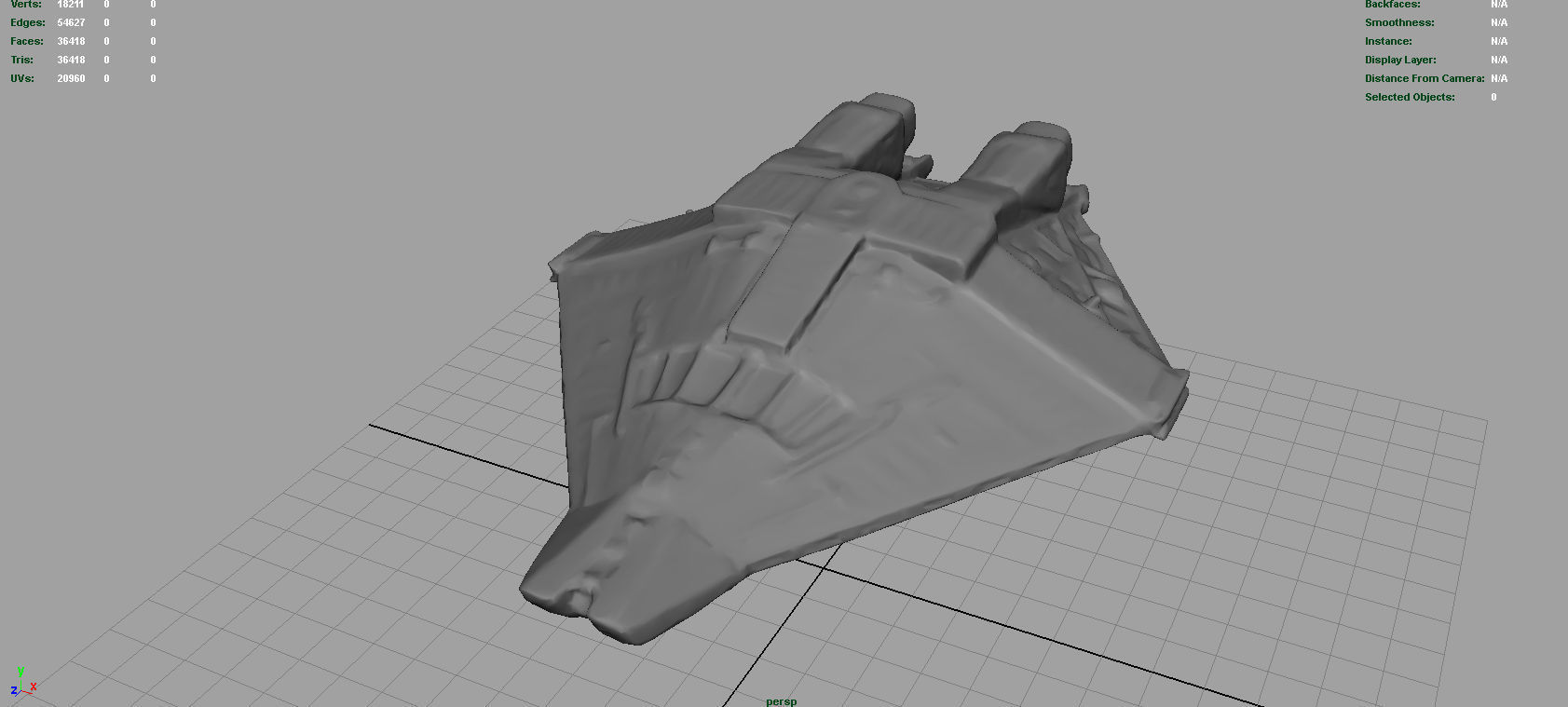 Narcissus  Alien shuttle Low-poly 3D model_6