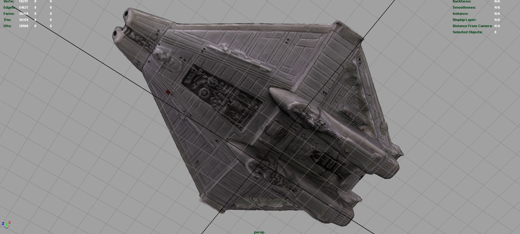 Narcissus  Alien shuttle Low-poly 3D model_13