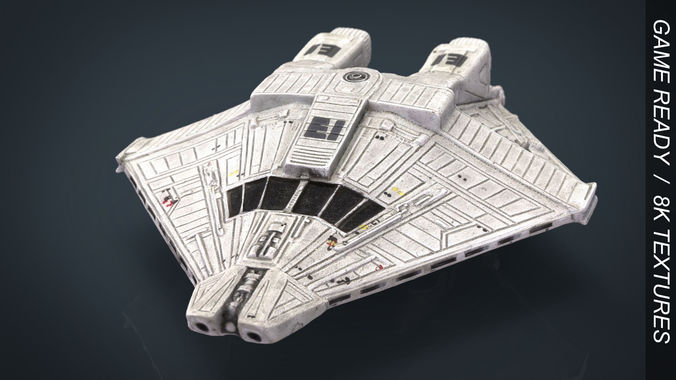 Narcissus  Alien shuttle Low-poly 3D model