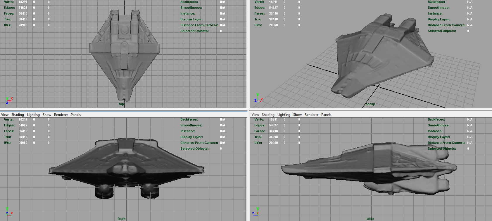 Narcissus  Alien shuttle Low-poly 3D model_9
