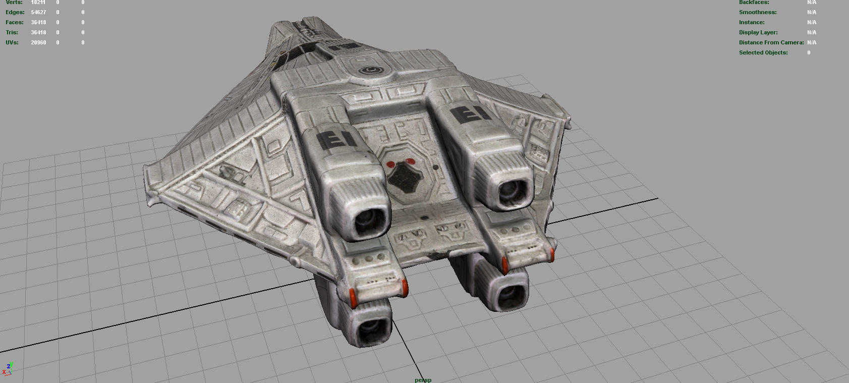 Narcissus  Alien shuttle Low-poly 3D model_15