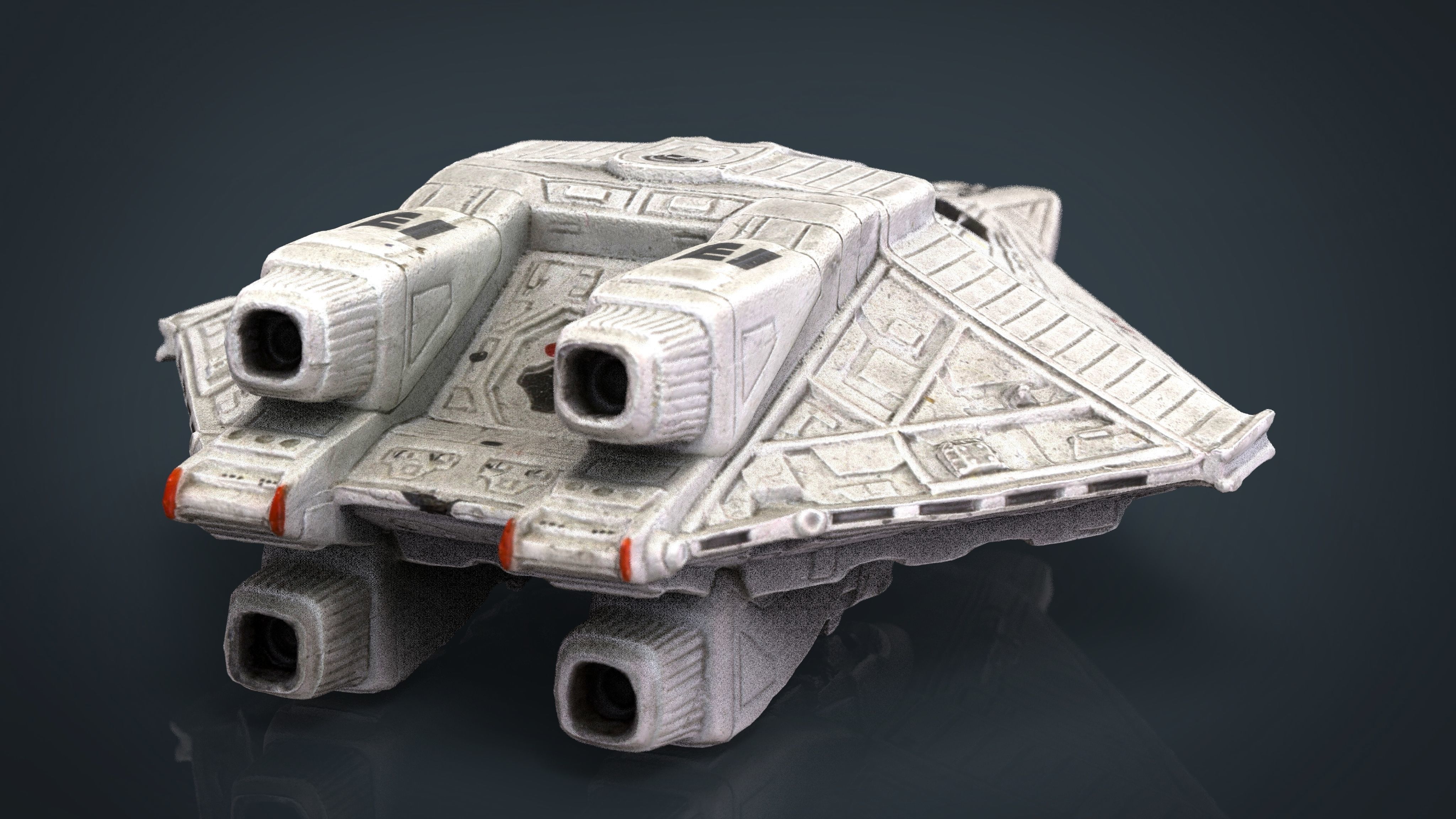 Narcissus  Alien shuttle Low-poly 3D model_11