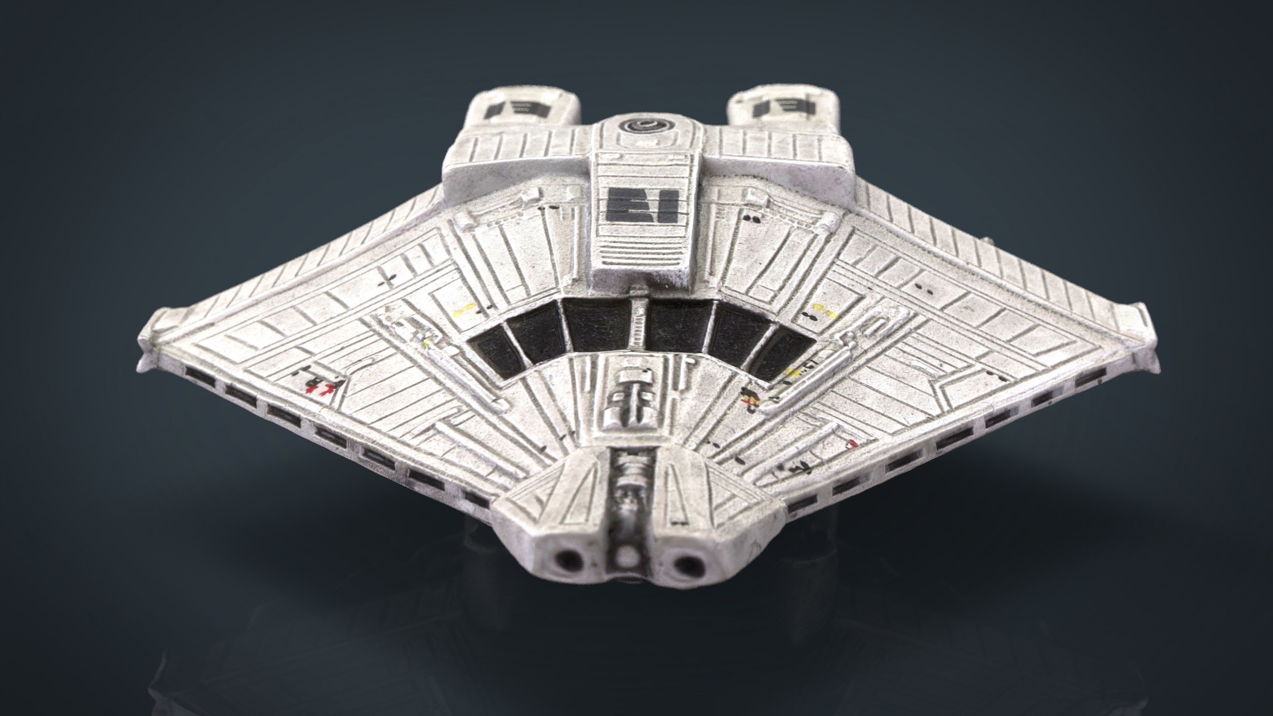 Narcissus  Alien shuttle Low-poly 3D model_3