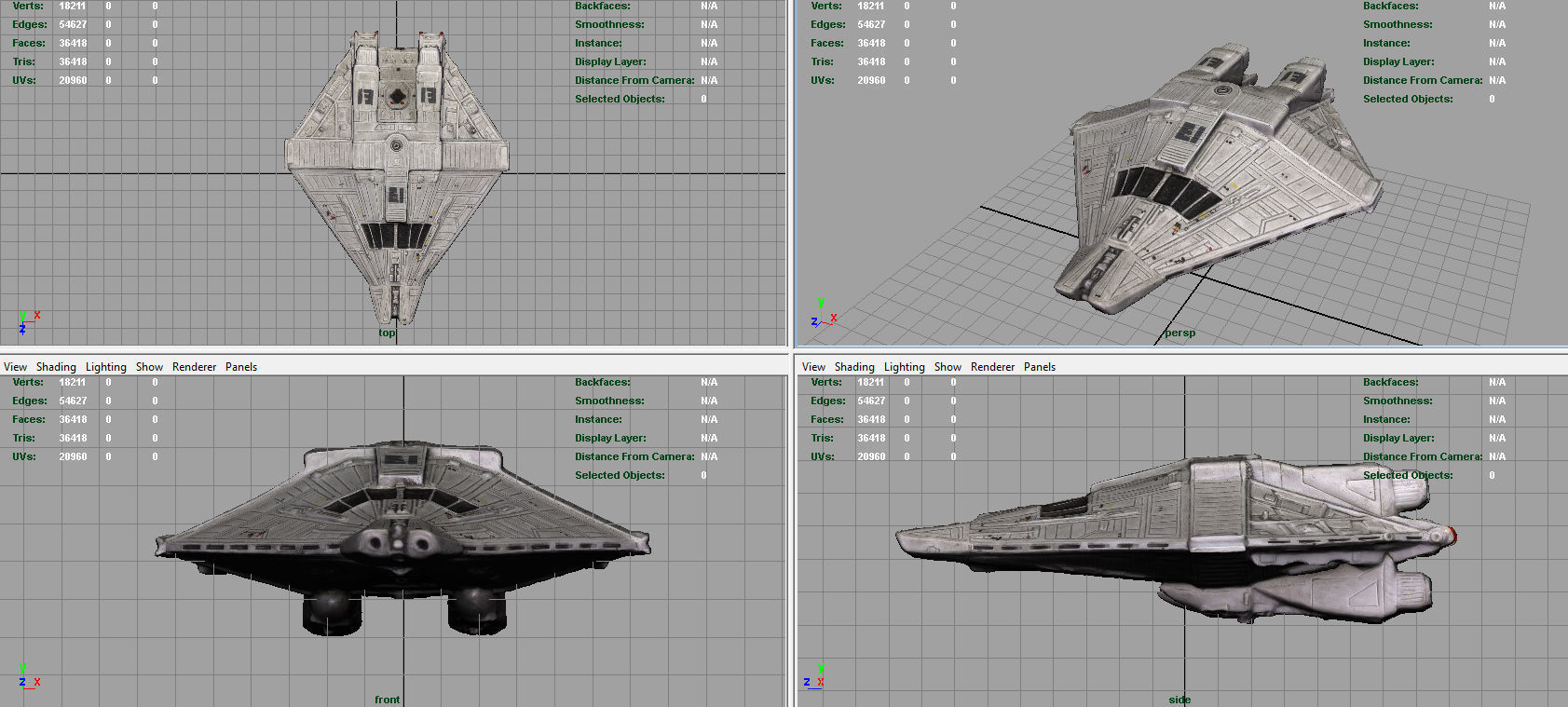 Narcissus  Alien shuttle Low-poly 3D model_8