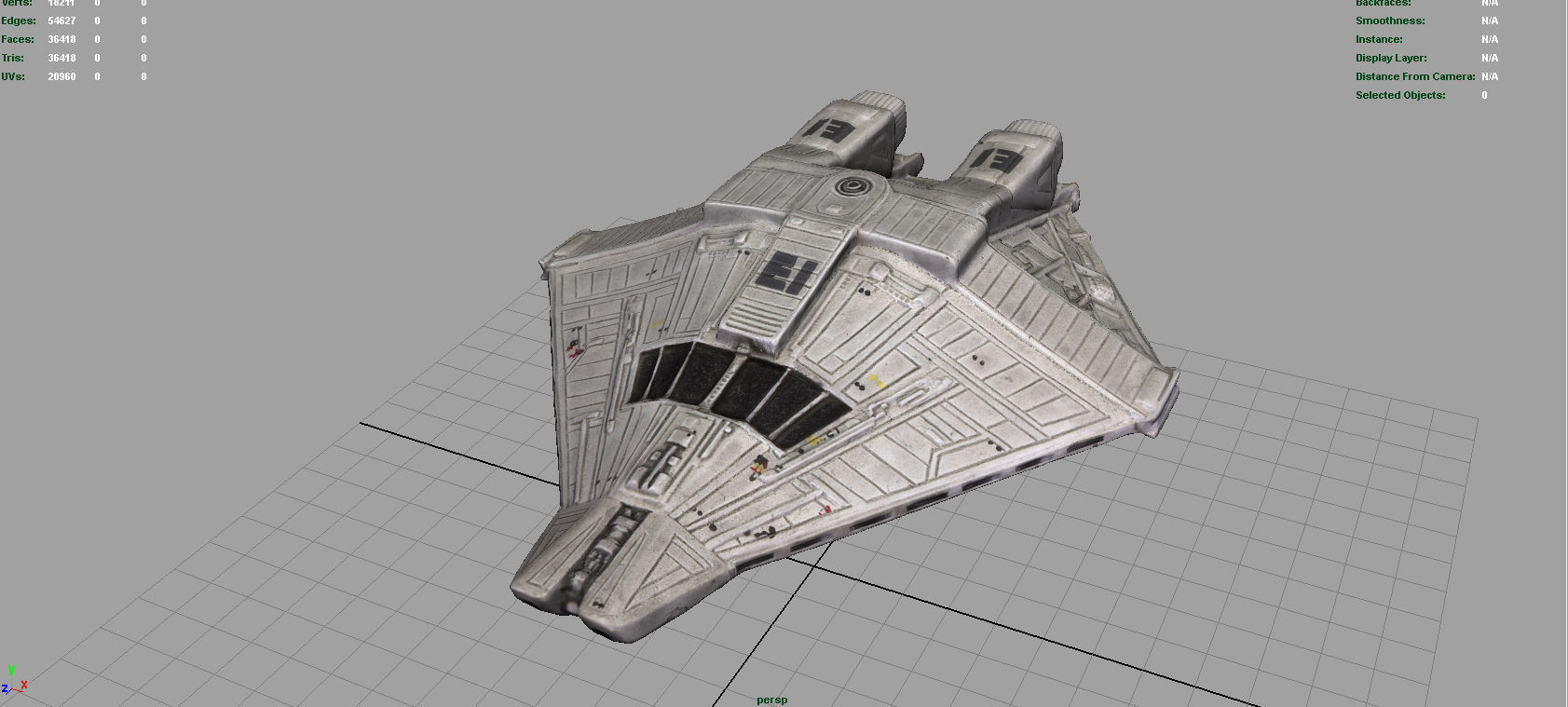 Narcissus  Alien shuttle Low-poly 3D model_5