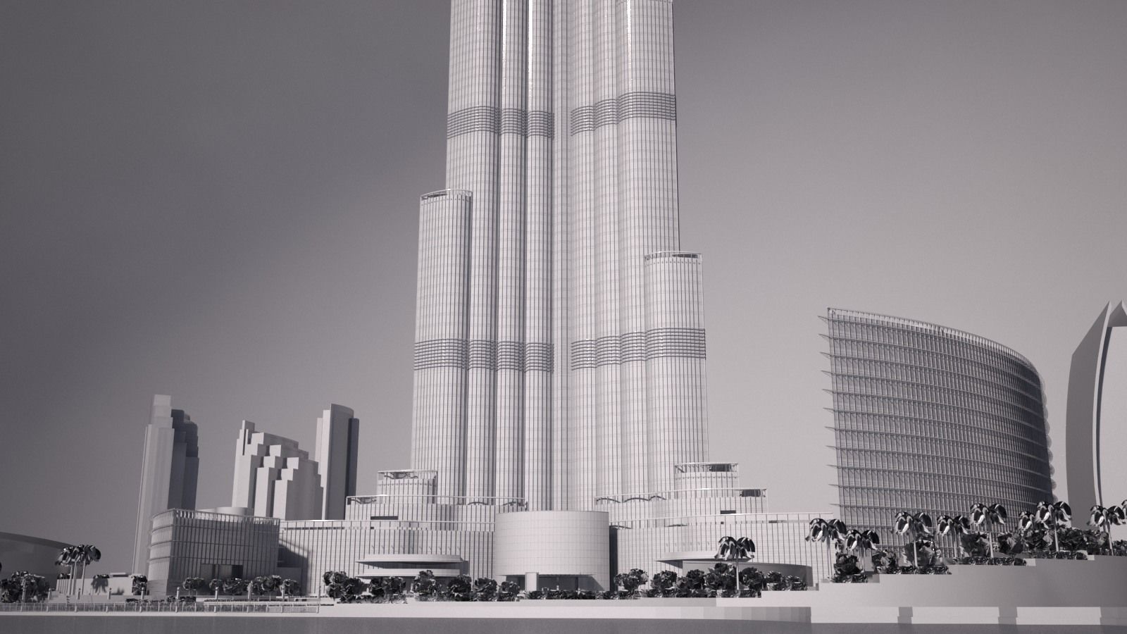 Burj Khalifa Dubai Downtown 3D model_14