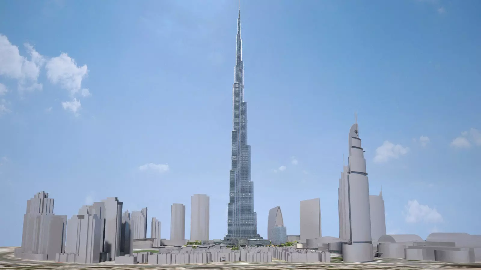 Burj Khalifa Dubai Downtown 3D model_0