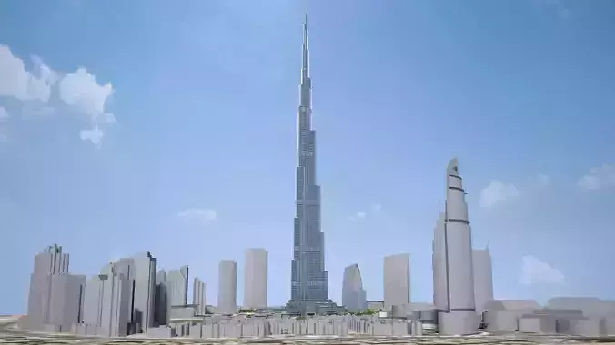 Burj Khalifa Dubai Downtown 3D model