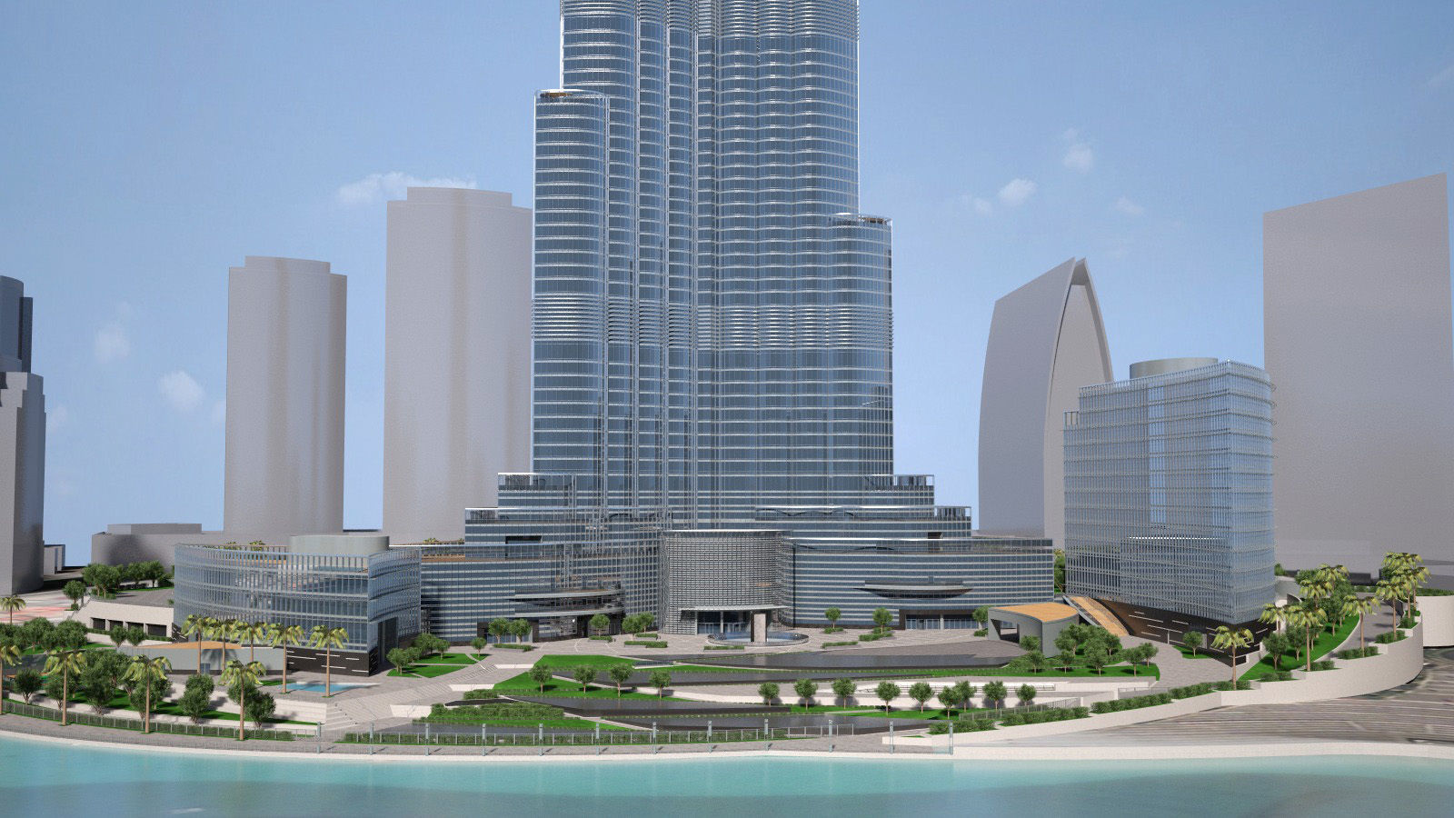 Burj Khalifa Dubai Downtown 3D model_3