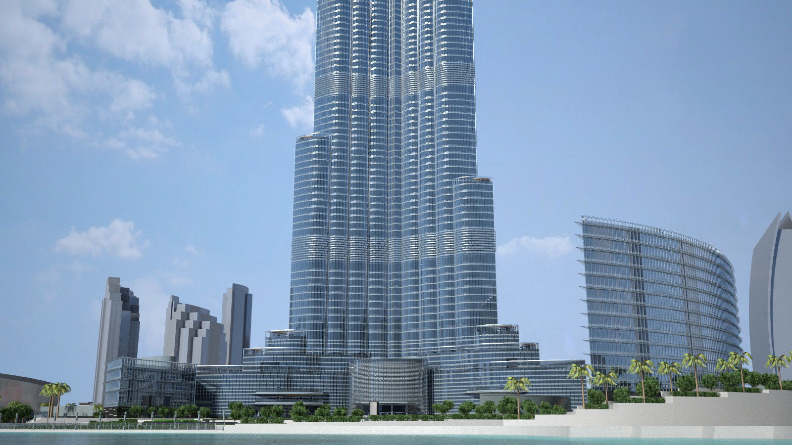Burj Khalifa Dubai Downtown 3D model_11