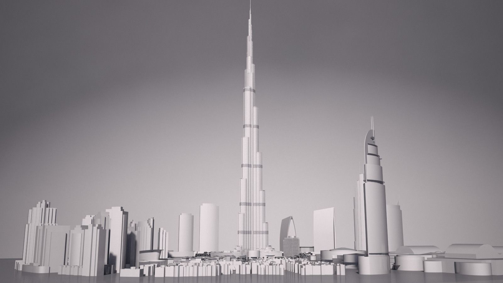 Burj Khalifa Dubai Downtown 3D model_8