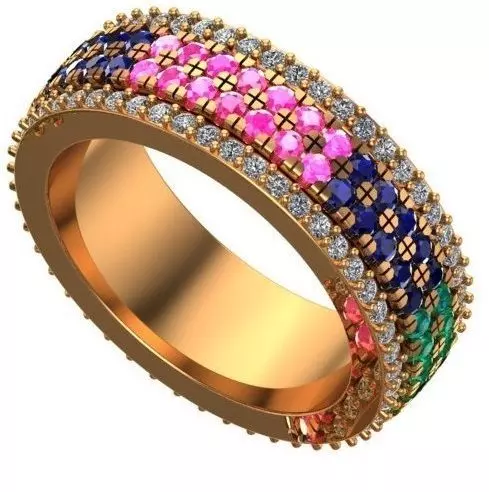 Wagner Riviere Rainbow eternity band ring Low-poly 3D model
