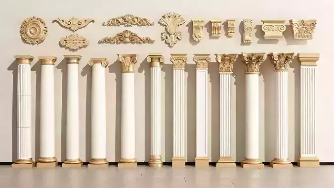 European-style decorative components 3D model