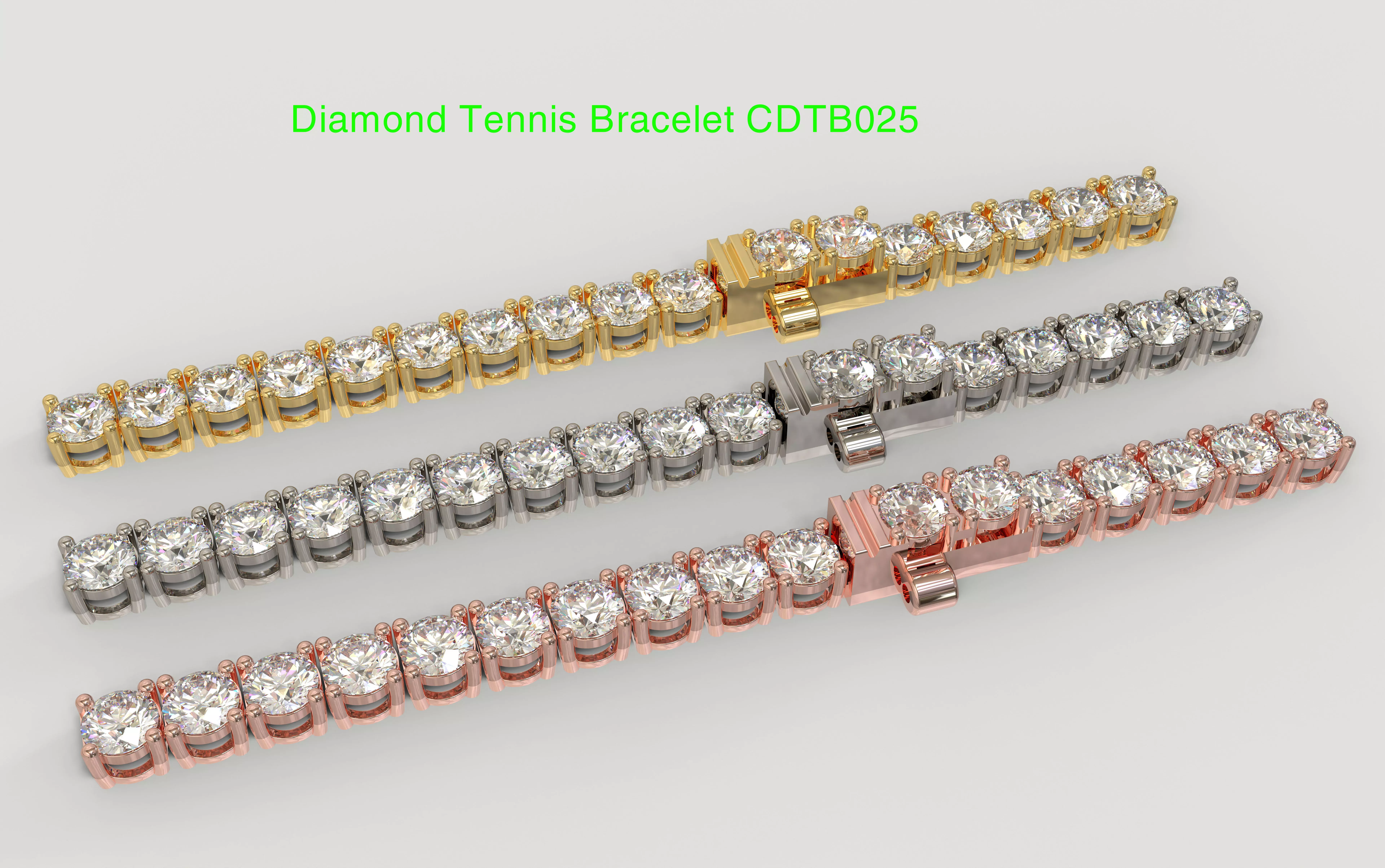 Diamond Tennis Bracelet CDTB025 3D print model