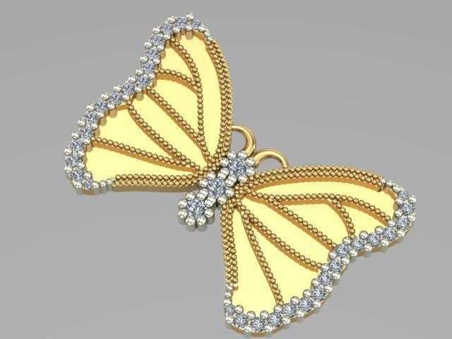 sintered butterfly pendant 3D print model