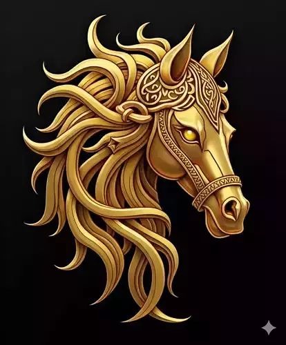 Horse Pendant Mens pendant gold pendant