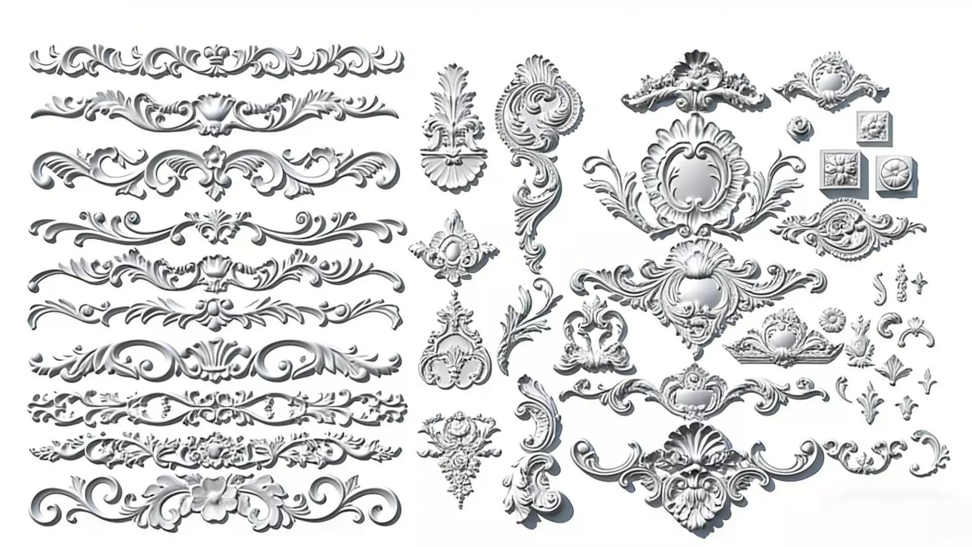 European-style carved decoration 3D model